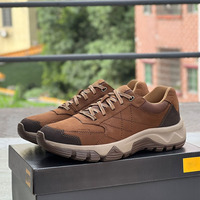 Chaussures pour hommes, bottes de travail d'extérieur, en cuir véritable, respirantes, à lacets, baskets décontractées, chaussures de marche confortables