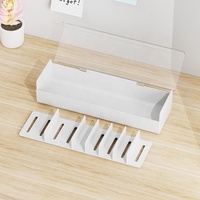 Boîte de rangement pour câbles avec couvercle, transparente, pour accessoires électroniques, avec séparateurs réglables, anti-poussière, pour cordons, tiroir de bureau