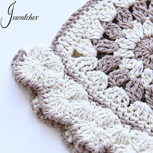 Jxwatcher Bord Rond Logo Personnalisé Patch À La Main Creux Tricoté Chapeau Floral Fleur Filles Épais Chaud Femmes Laine Crochet <span class=keywords><strong>Bonnet</strong></span> Chapeaux - Product Image 6