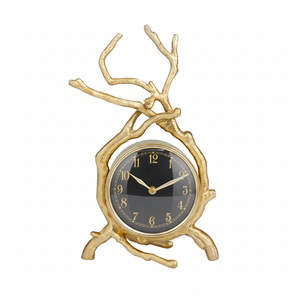 Horloge de table dorée de luxe horloge de bureau de style brindille montre de haute qualité pour la maison hôtel dessus de table utiliser horloge de bureau à quartz - Product Image 1