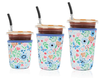 Manchon de tasse à café glacé en néoprène avec logo personnalisé, manchon réutilisable pour café glacé, pour boissons chaudes ou froides