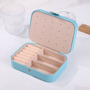 Wholesale PU Leather Travel <b>Ring</b> Organizer Box with Earring Holder - Product Image 4
