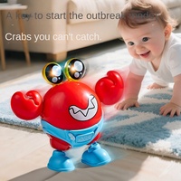 Jouet robot crabe électrique en plastique pour enfants de 1 à 2 ans chantant et dansant pour garçons et filles de 0 à 3 ans
