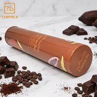 Boîte en métal cylindrique personnalisée de qualité alimentaire écologique pour le stockage du chocolat, du café, du thé, emballage pour cadeaux