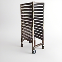 Chariot à 201 couches en acier inoxydable 30/32 personnalisé-Porte-pain commercial et chariot de nourriture avec plaques de cuisson