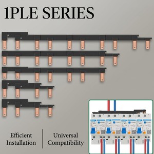 Connecteur électrique 1PLE RCBO Comb Busbar 63A de type broche en cuivre étamé pour disjoncteur 1P+N DPNLE, norme CE ISO 100A - Product Image 1
