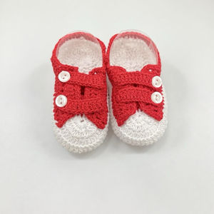 Commercio all'ingrosso di <span class=keywords><strong>scarpe</strong></span> Casual in tessuto a mano rosso per 0-6 mesi per bambini morbido cotone naturale suole <span class=keywords><strong>scarpe</strong></span> per bambini per bambine - Product Image 4