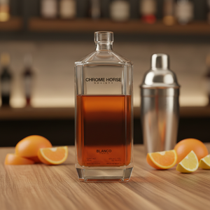 Bouteille en verre rectangulaire de luxe à base épaisse 500ml 700ml 750ml pour spiritueux Vodka Gin Whisky <span class=keywords><strong>Rhum</strong></span> avec bouchon en liège - Product Image 1