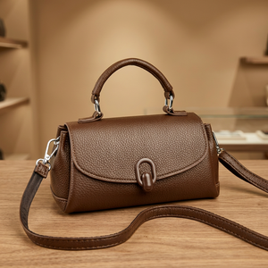 Bolso de Hombro de PU Marrón para Mujer con Asa Superior Única y Correa Ajustable, Diseño Minimalista y Moderno para Uso Diario - Product Image 3