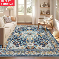 Kunstkaschmir-Quadrat-Teppich, waschfrei, schmutzabweisend, geometrisches Muster, großflächig, für Sofa, Couchtisch, amerikanischer Stil