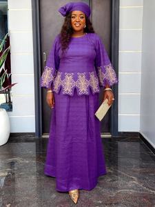 Vêtements Africains Grande Taille pour Femmes, Robes Élégantes et Tendance en <span class=keywords><strong>Bazin</strong></span> Riche <span class=keywords><strong>Brodé</strong></span>, Robes de Soirée de Turquie, Ensemble 2 Pièces, Robes Ankara pour le Quotidien - Product Image 2