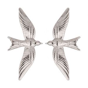 Pendientes de Acero Inoxidable con Diseño de Pájaro Tridimensional Estilo Retro Europeo Americano, Joyería con Engaste de Bisel que No Destiñe - Product Image 1