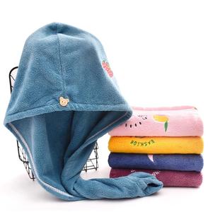 Cartoon Embroidered Terry Cloth Hair <b>Drying</b> <b>Towels</b> <b>Quick</b> Dry Rectangular For Home Adult Use - Product Image 3