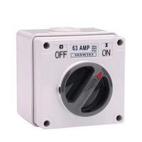 Clipsal 56SW363 Sakelar Permukaan 1 Gang 3 Kutub 3 Fasa 63A 500V IP66 Abu-abu