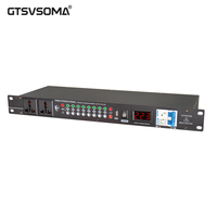 GTSVSOMA RS308 Séquenceur de puissance 10 canaux 6000W AC 100-240V, unité de distribution montable en rack avec écran rétroéclairé pour éclairage de studio