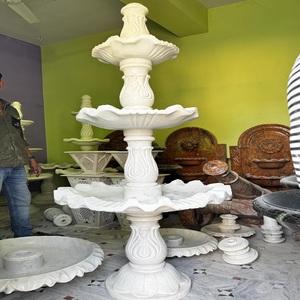 น้ำพุหินอ่อนสามชั้นคุณภาพระดับพรีเมี่ยมได้รับการออกแบบอย่างสวยงามกลางแจ้ง/วิลล่าหินสวนน้ำพุไหลของน้ำในราคาสุดคุ้ม! - Product Image 3