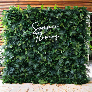 ฉากหลังผนังดอกไม้ 8 ฟุต x 8 ฟุต ผนังหญ้าเทียมม้วนได้สำหรับงานแต่งงาน - Product Image 1