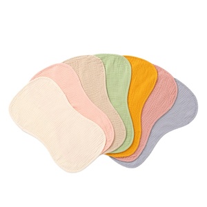Maydow Solid Color Organic Cotton 6 Layers <b>Muslin</b> Burp Bib Super Soft Bib <b>Baby</b> Cotton Burp <b>Cloths</b> - Product Image 6