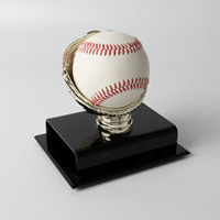 Étui de présentation pour ballon de baseball autographié en plastique, support de ballon de baseball en plastique autoportant argenté