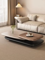 Table basse rotative en bois pour salon, usage domestique, style designer italien, minimaliste, médiéval, tendance, forme irrégulière, créative