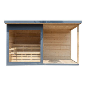 Sauna extérieur en bois massif, chauffage électrique, matériaux naturels, sauna à vapeur - Product Image 1