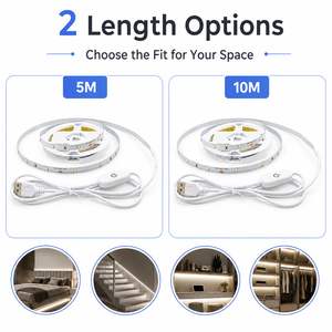10M USB LED Strip <b>Light</b> 5V White Flexible LED <b>Light</b> Strip Touch Sensor Switch Dimmable for Bedroom Cabinet Home Lighting - Product Image 3