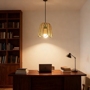 Rattan Lamp <strong>Shade</strong> <strong>Boho</strong> Wicker Woven Pendant <strong>Light</strong> Lamp <strong>Shades</strong> Replacement for Chandelier Floor Table Hanging <strong>Light</strong> - Product Image 3