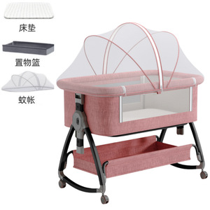 Berceau de chevet <span class=keywords><strong>pour</strong></span> bébé, lit pliant portable <span class=keywords><strong>pour</strong></span> nouveau-né, lit cododo multifonction à bascule avec roulettes - Product Image 2