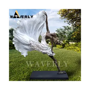 Polished Brass Dancing Lady Statue, for Garden, Home, Hotel