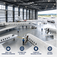Hangar d'avion en acier galvanisé GloStar, bâtiment métallique préfabriqué à grande portée pour l'aéroport et l'aviation