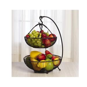 Cesta de fruta de metal hecha a mano de un solo nivel con soporte Cestas de almacenamiento de utensilios de cocina de nuevo diseño - Product Image 3