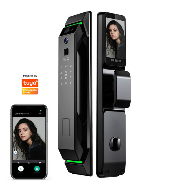 For New Automatic Electronic Fingerprint & 3D Face Recognition Smart Lock with Wi-Fi Cloud Storage Tuya App