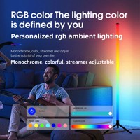 Lámpara de pie de PVC inteligente LED RGB con alimentación USB para control remoto, ideal para dormitorio, sala de estar y como lámpara de cabecera.