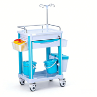 Chariot de premiers secours portable en alliage d'aluminium et plastique ABS, utilisation en hôpital, hôtel, atelier, supermarché, boîte à médicaments multifonction