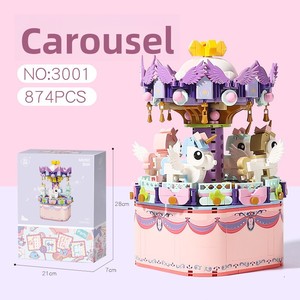 Set de Construcción de Bloques de Rueda de la Fortuna de Dibujos Animados, Juguete de Construcción de Ladrillos de Carrusel, Modelo de Rueda Panorámica para Armar, Regalo para Niñas, Adorno - Product Image 6