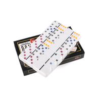 Meilleure vente JUXING Ensemble de dominos en plastique ivoire de haute qualité 50x25x8mm Divertissement multijoueur avec emballage magnétique en papier