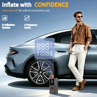 Compresseur d'air portable ABS pour pneus, mini manomètre électrique, moniteur de pression des pneus, pompe à air pour voiture, lumière LED, arrêt automatique, urgence