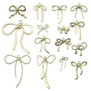 Gold <b>Bow</b> Charms Zinc Alloy DIY Jewelry Accessories For Creative Projects Unisex Fashion Pendants - Product Image 5