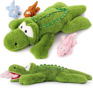 <span class=keywords><strong>Cocodrilo</strong></span> verde de peluche suave de alta calidad, lindo <span class=keywords><strong>cocodrilo</strong></span> de peluche de mamá con 3 animales de peluche de <span class=keywords><strong>cocodrilo</strong></span> bebé para niños - Product Image 2