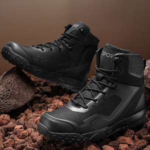 Bottes tactiques en mesh noir pour hommes DF33, respirantes, à tige haute, pour la randonnée en plein air, toutes saisons - Product Image 3