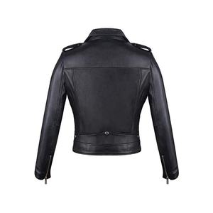 Chaquetas de Motociclista de Cuero Genuino 2026, Ajustadas, Negras, con Cuello Acolchado, para Mujer, Chaqueta de Carreras, Chaquetas de Cuero PU - Product Image 2