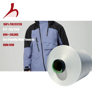 150D 100% <strong>Polyester</strong> Dyed Draw Textured Yarn Eco-Friendly For Knitting &amp; Weaving Sports Jackets Submachine Coat - Product Image 1