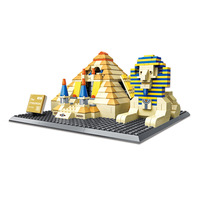 Ensemble de blocs de construction d'architecture égyptienne Pyramides de Gizeh Sphinx Modèle Jouet éducatif Enfant Créatif Plastique Échelle 1:1 OEM