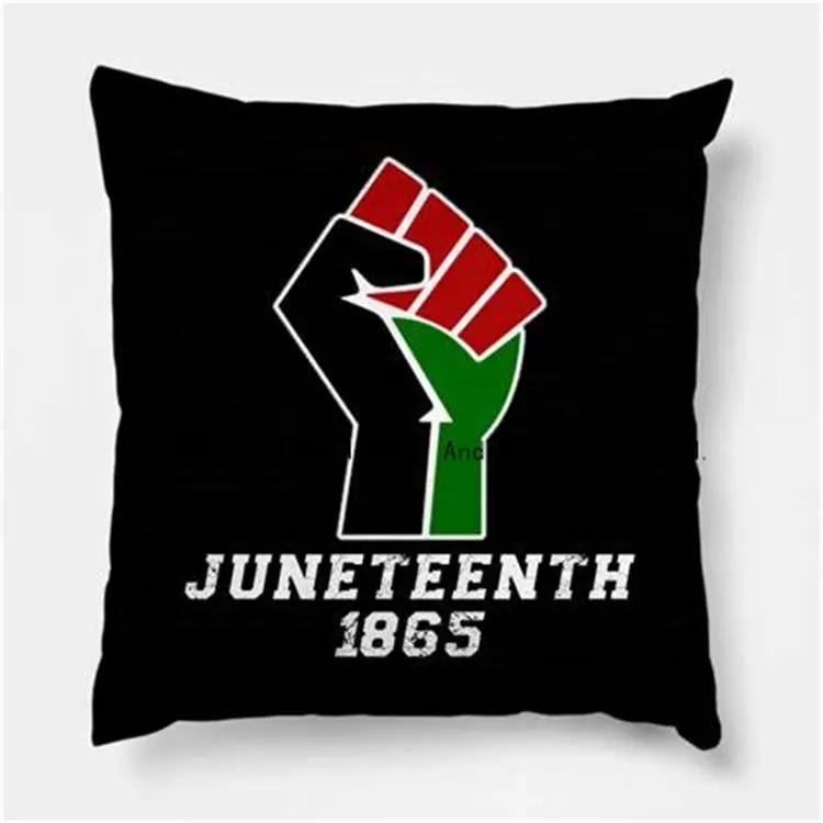 Festeggia Juneteenth day dal 1865 Black History mese 17X17 pollici federa in lino imitato decorativa per soggiorno