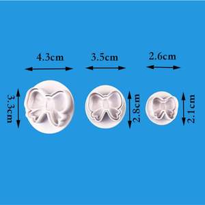 Lixsun 3 pièces ensemble bricolage gâteau Biscuit décoration outil nœud <span class=keywords><strong>papillon</strong></span> cravates Cookie Fondant Embosser gâteau plongeur Cutter - Product Image 2