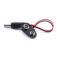 DC 5.5*2.1mm 3.5mm 암 전원 어댑터 12cm 6F22 T-형 9V 배터리 버튼 배터리 캡