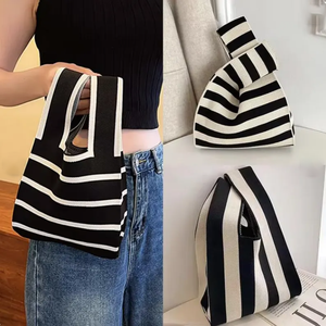 2024 nuevo hombro <span class=keywords><strong>Ba</strong></span> G pequeño bolso de mano de punto bolso de nudo japonés Mini bolso de ganchillo de mano de lana de compras B a G bolso de muñeca para mujer - Product Image 2