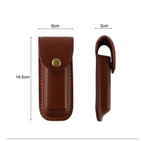 Bochen Durable 14,5 cm Funda de cuero plegable para cinturón Funda de cuchillo de bolsillo de 5,5 pulgadas Bolsa EDC Protector de cuchillo Bolsa de cuero