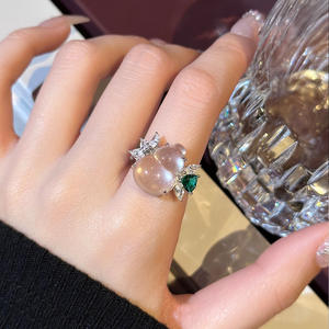 Petite bague en jade naturel en forme de fleur de jade, bague en argent pur S925, nouvelle bague chinoise fine avec toutes les bénédictions et la fortune - Product Image 3