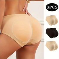 3 pièces Nouveau Shapewear en silicone pour le fessier pour femmes Sous-vêtements en silicone pour les fesses Shorts rembourrés pour les hanches Culottes rembourrées pour femmes